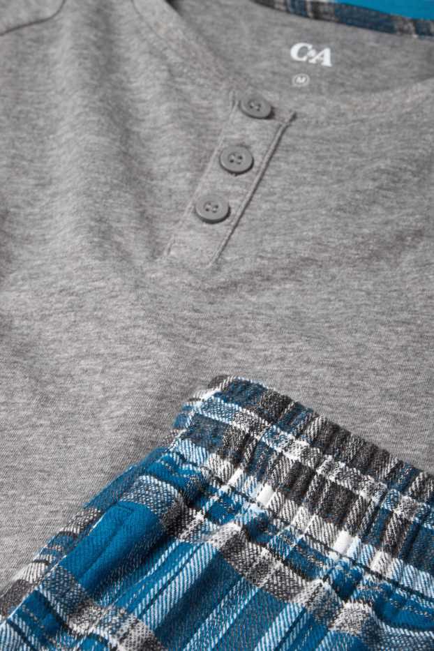 Bărbați - Pijama cu pantaloni din flanel - gri