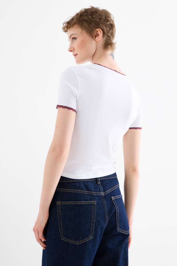 Femei - Tricou - slim fit - alb