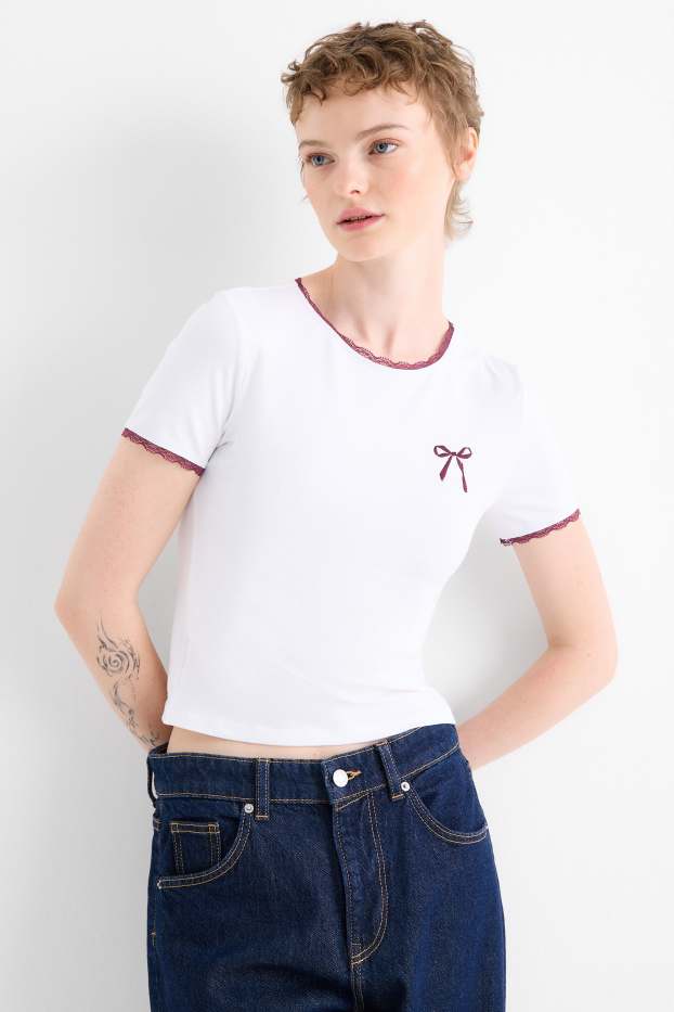 Femei - Tricou - slim fit - alb