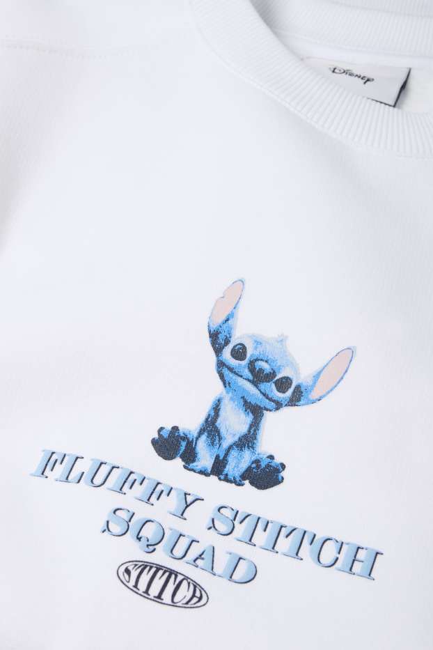 Femei - Bluză de molton - Lilo & Stitch - alb