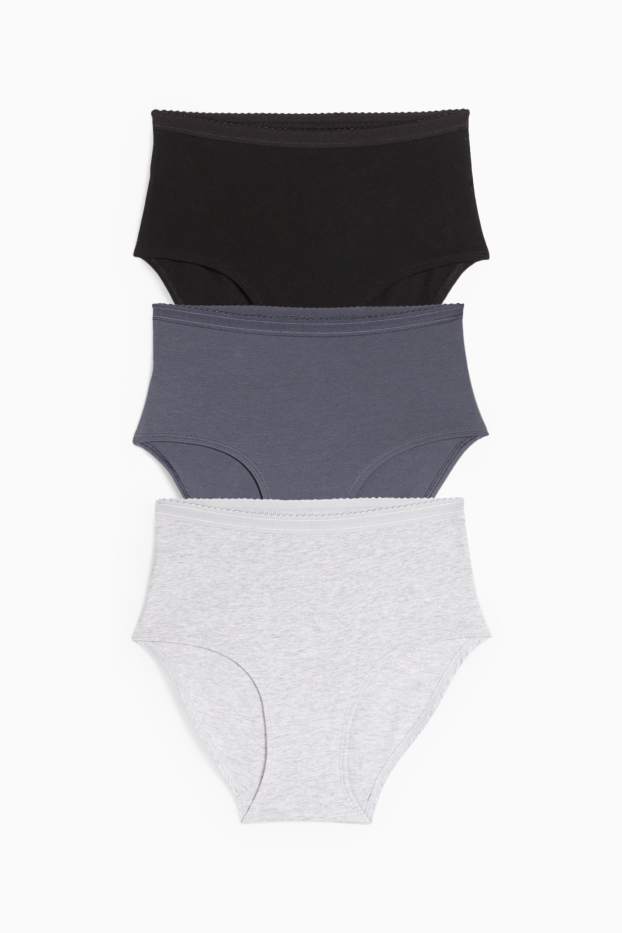 Women - Multipack of 3 - knickers - light gray-melange