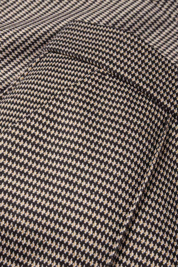 Femei - Pantaloni din jerseu - talie înaltă - wide leg - în carouri - negru / nej