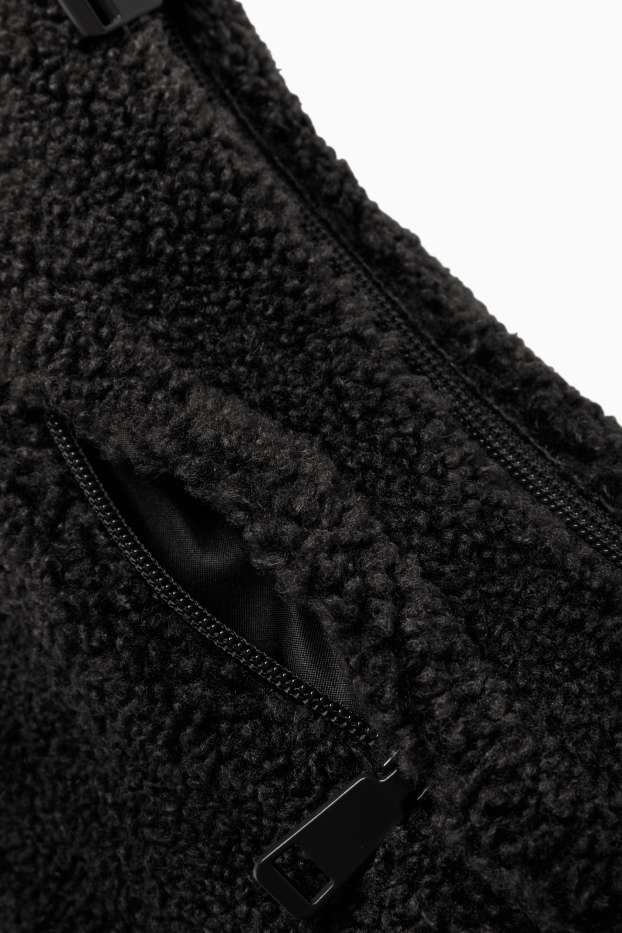 Dámské - Teddy kabelka přes rameno - černá