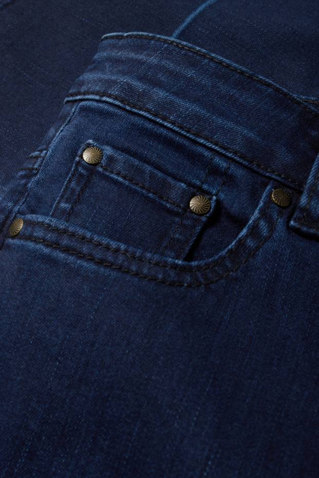 Femei - Flared jeans - talie medie - denim-albastru închis