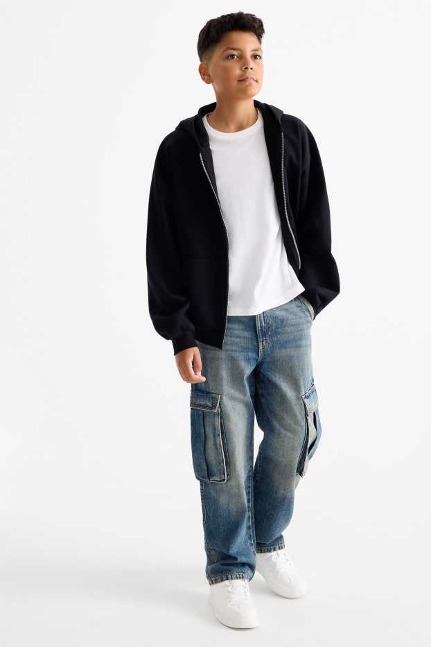 Copii - Băieți - Cargo jeans - jeans termoizolanți - denim-albastru