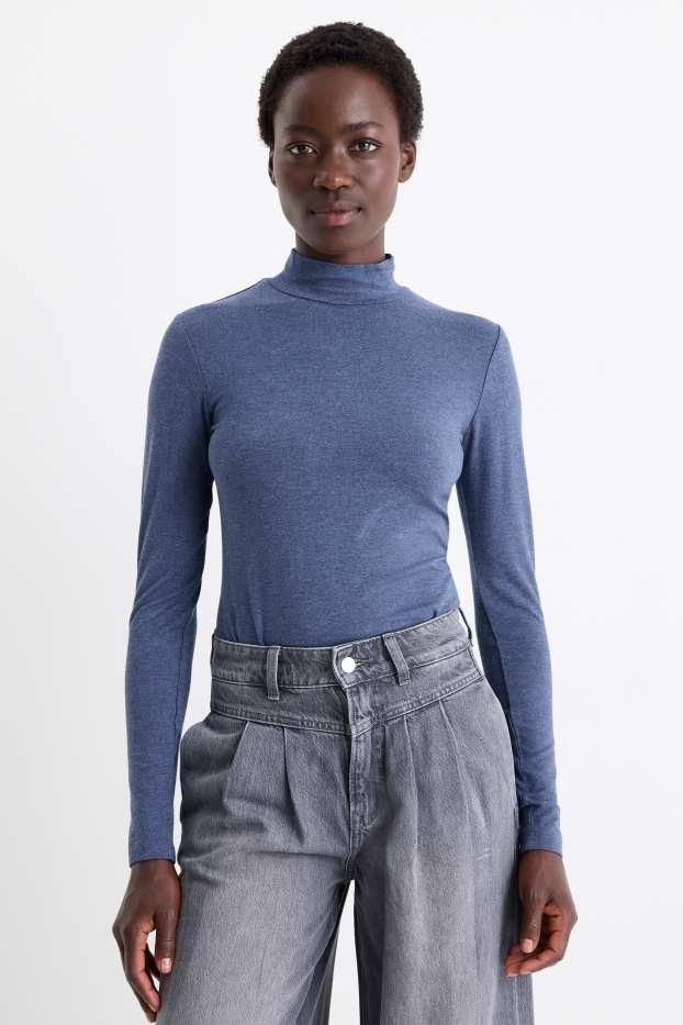 Donna - Maglia a maniche lunghe - regular fit - blu scuro