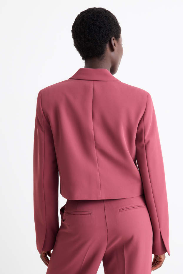 Femei - Blazer crop - regular fit - roz