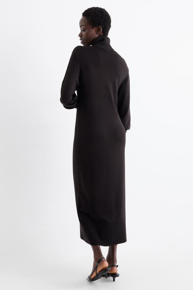 Femei - Rochie din tricot - straight fit - negru
