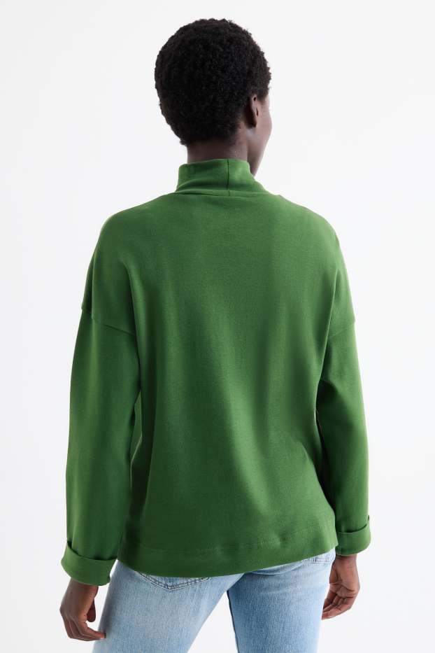 Women - Turtleneck top - dark green