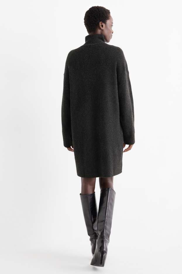Femei - Rochie din tricot - straight fit - gri închis