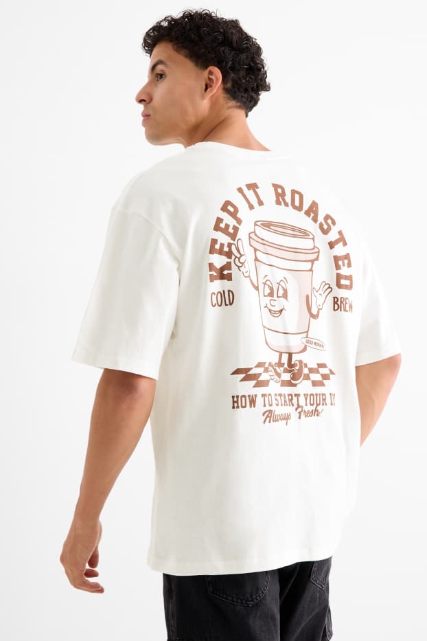 Bărbați - Tricou - supradimensionat - alb