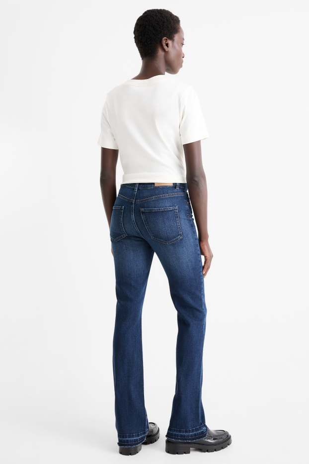 Femei - Bootcut jeans - talie înaltă - denim-albastru închis