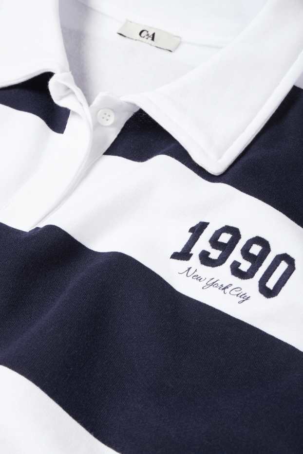Women - Sweatshirt - striped - dark blue / white