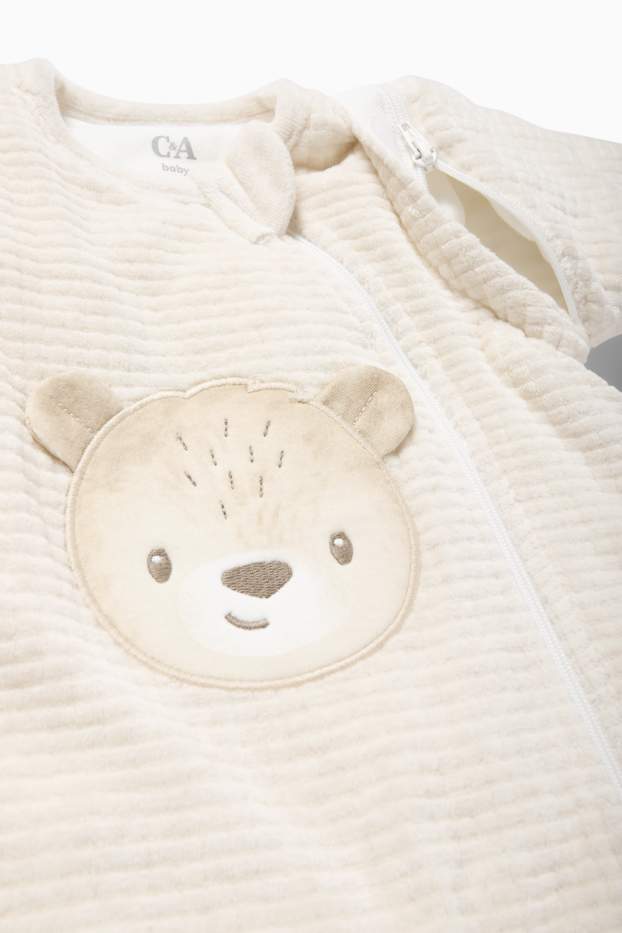 Unisex - Ursuleți - sac de dormit bebeluși - 0-6 luni - structurat - bej deschis