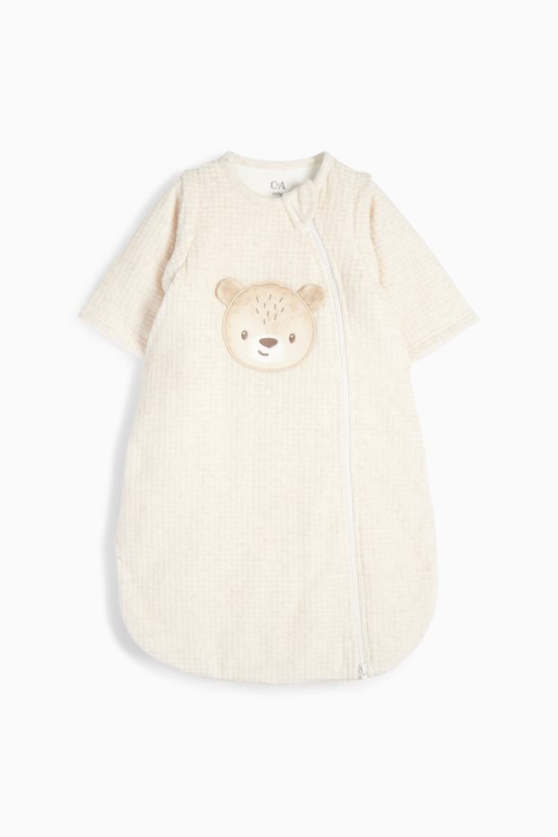Unisex - Ursuleți - sac de dormit bebeluși - 0-6 luni - structurat - bej deschis