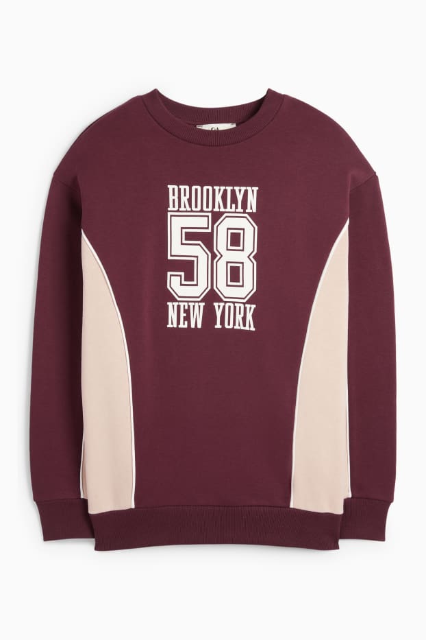 Copii - Fete - New York - bluză de molton - bordo