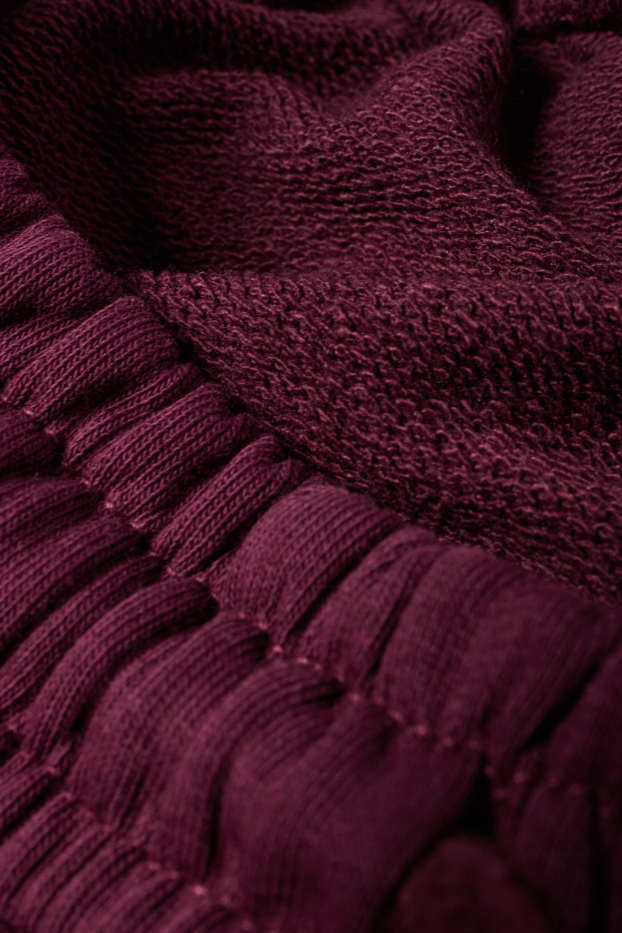 Copii - Fete - New York - pantaloni de trening - broderie englezească - bordo