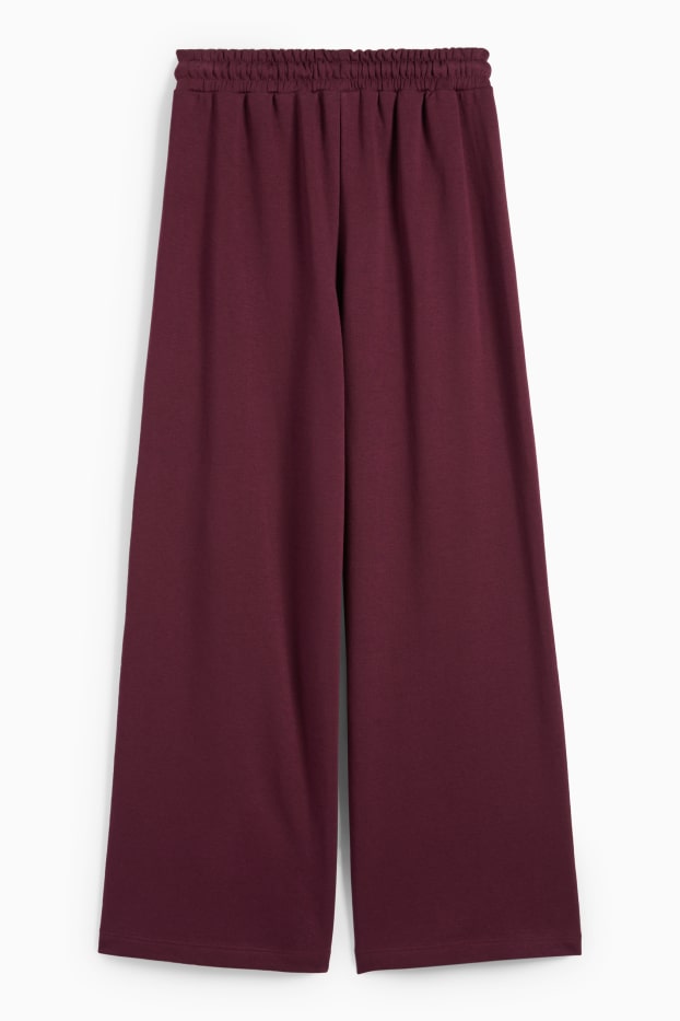 Copii - Fete - New York - pantaloni de trening - broderie englezească - bordo