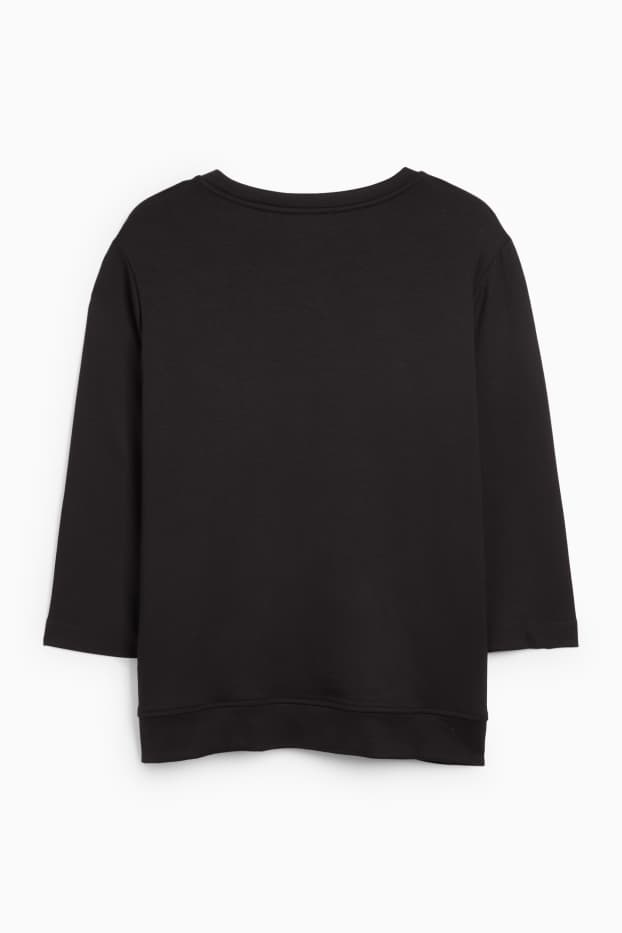 Femei - Tricou cu mânecă lungă - relaxed fit - negru
