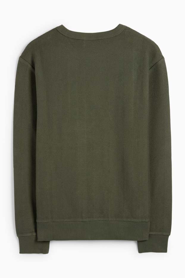 Herren - Sweatshirt - strukturiert - grün