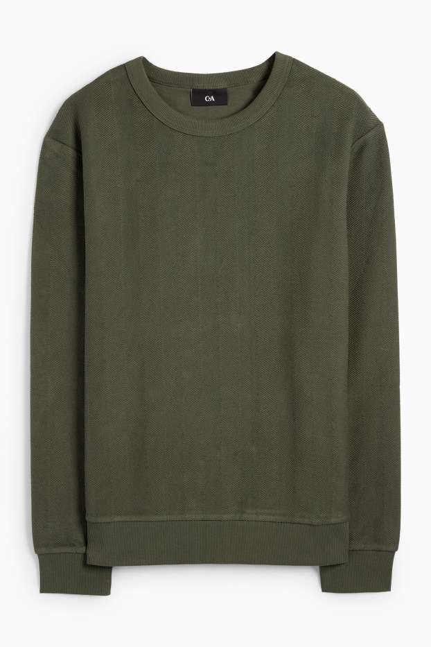 Herren - Sweatshirt - strukturiert - grün