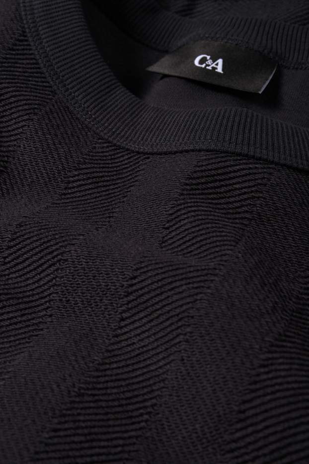 Herren - Sweatshirt - strukturiert - schwarz