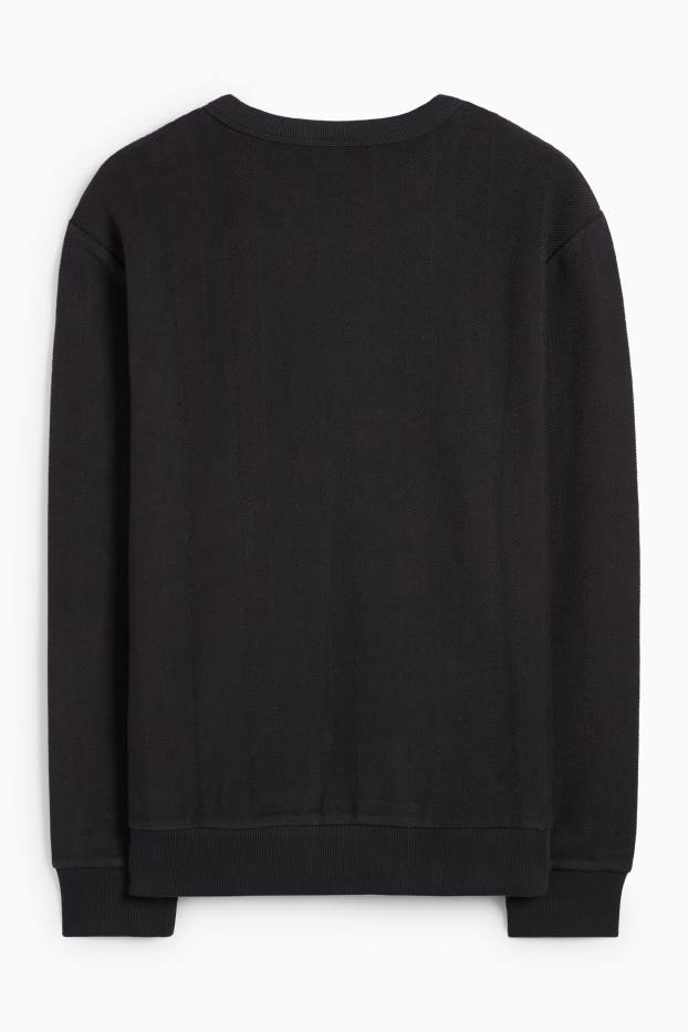Herren - Sweatshirt - strukturiert - schwarz