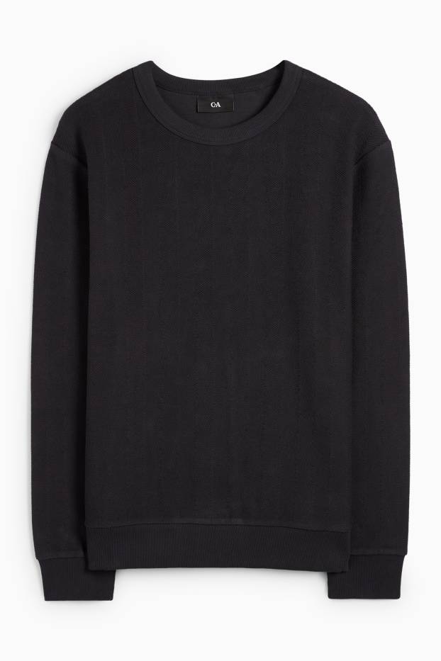 Herren - Sweatshirt - strukturiert - schwarz