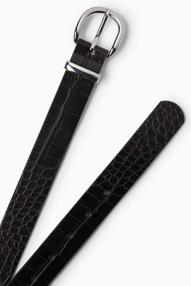 Women - Belt - faux leather - black