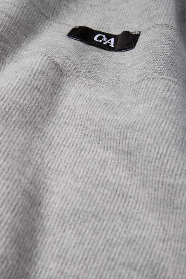 Femei - Tricou cu mânecă lungă - regular fit - reiat - gri deschis