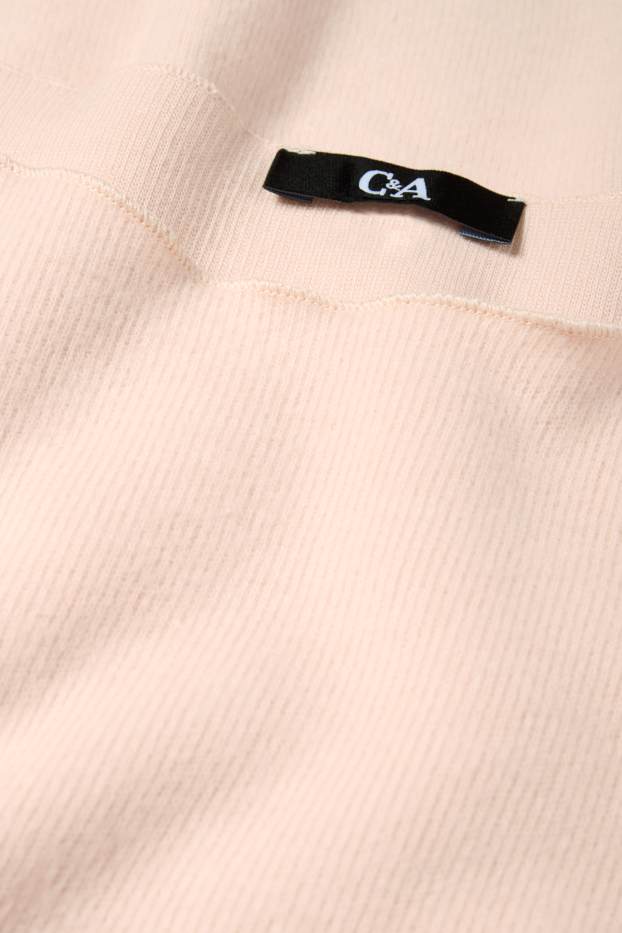 Femei - Tricou cu mânecă lungă - regular fit - reiat - roz