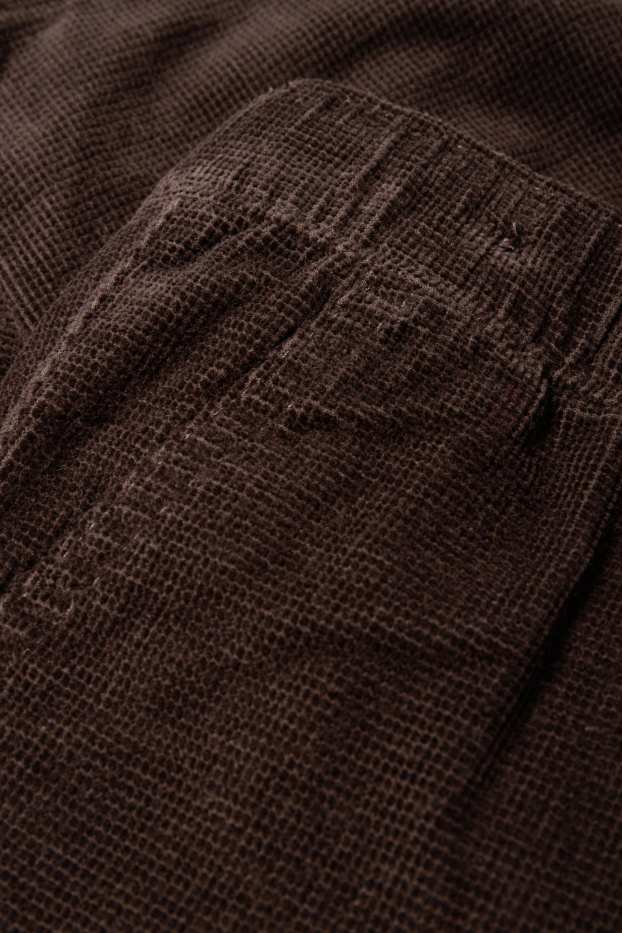 Copii - Băieți - Pantaloni din catifea reiată termoizolanți - structurați - maro închis