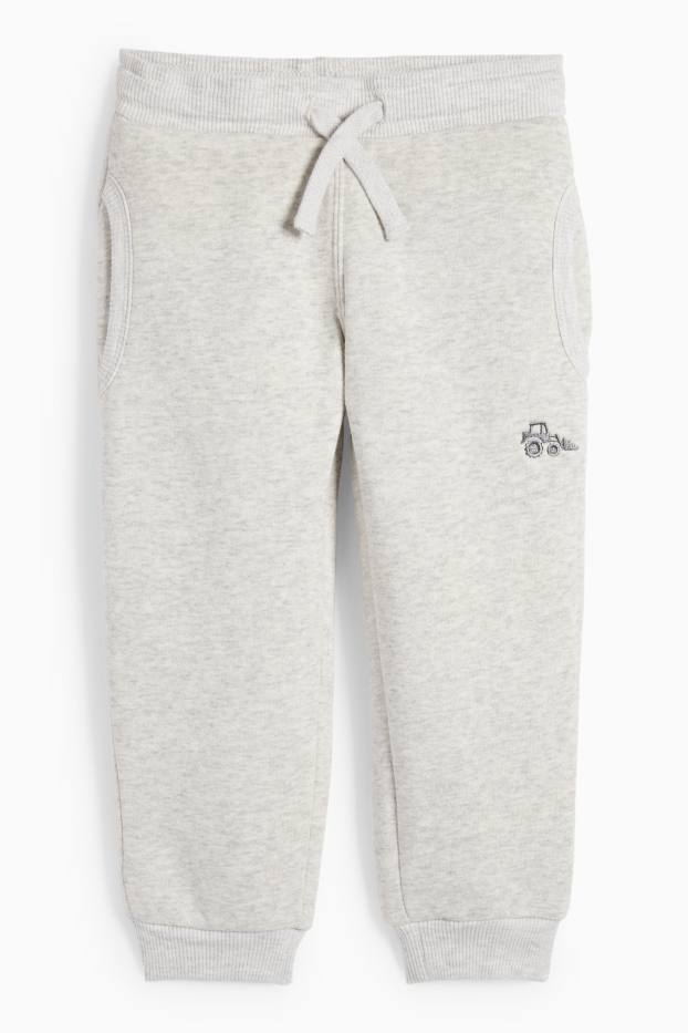 Copii - Băieți - Excavator - pantaloni de trening - gri deschis melanj