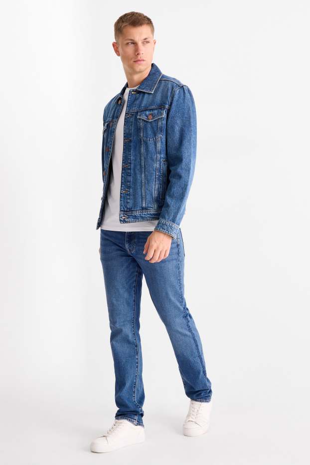 Bărbați - Straight jeans - LYCRA® - denim-albastru