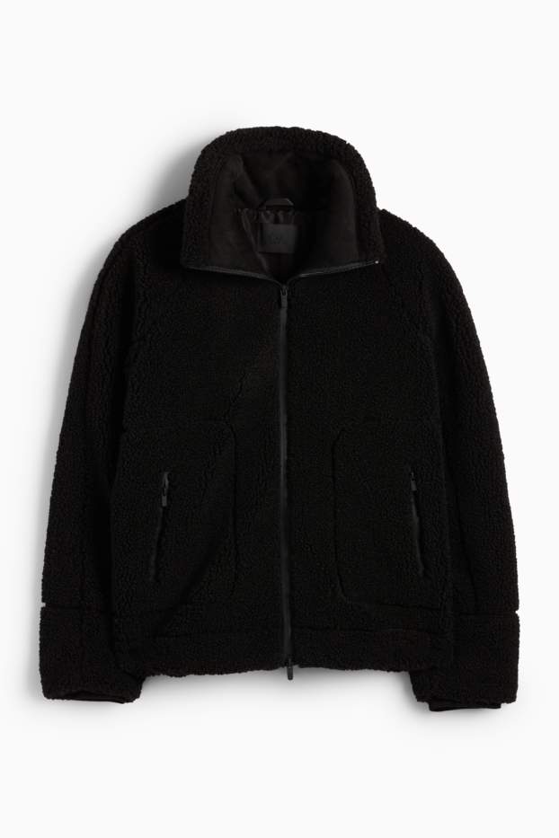 Women - Teddy fur jacket - black