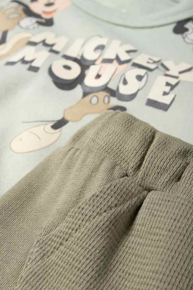 Bebeluși - băieți - Mickey Mouse - compleu bebeluși - 2 piese - verde mentă