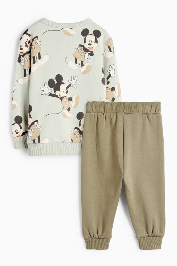 Bebeluși - băieți - Mickey Mouse - compleu bebeluși - 2 piese - verde mentă