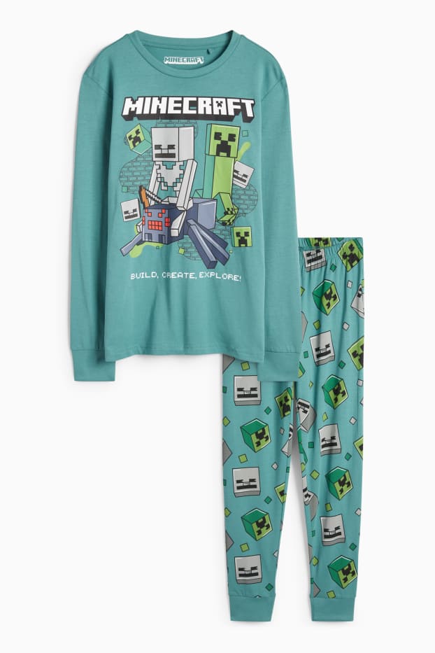 Copii - Băieți - Minecraft - pijama - 2 piese - verde