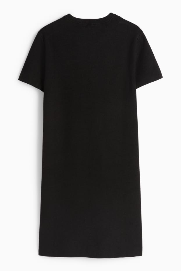 Femei - Rochie din tricot - straight fit - negru