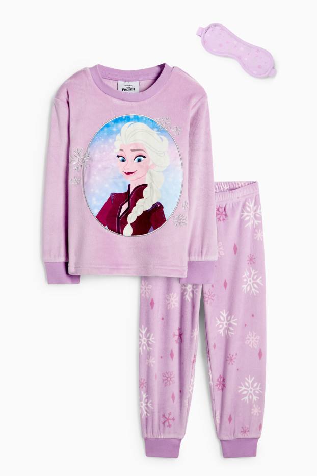 Copii - Fete - Frozen - set - pijama de iarnă și mască de dormit - violet deschis