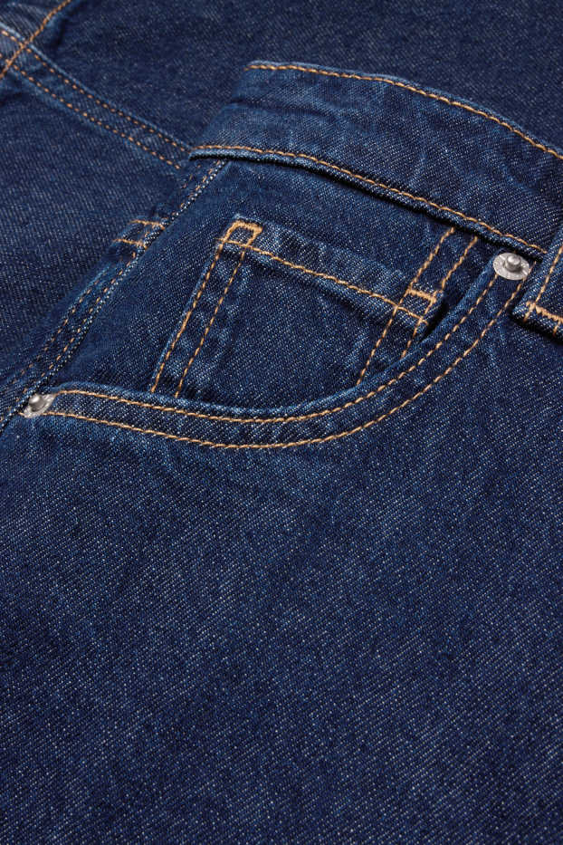 Femei - Baloon jeans - talie medie - denim-albastru închis