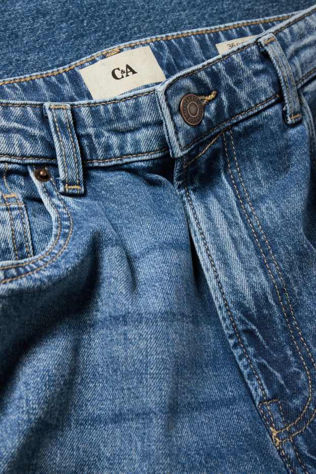 Femei - Baloon jeans - talie medie - denim-albastru