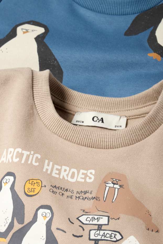 Children Boys - Multipack of 2 - polar bear and penguin - sweatshirt - blue / beige