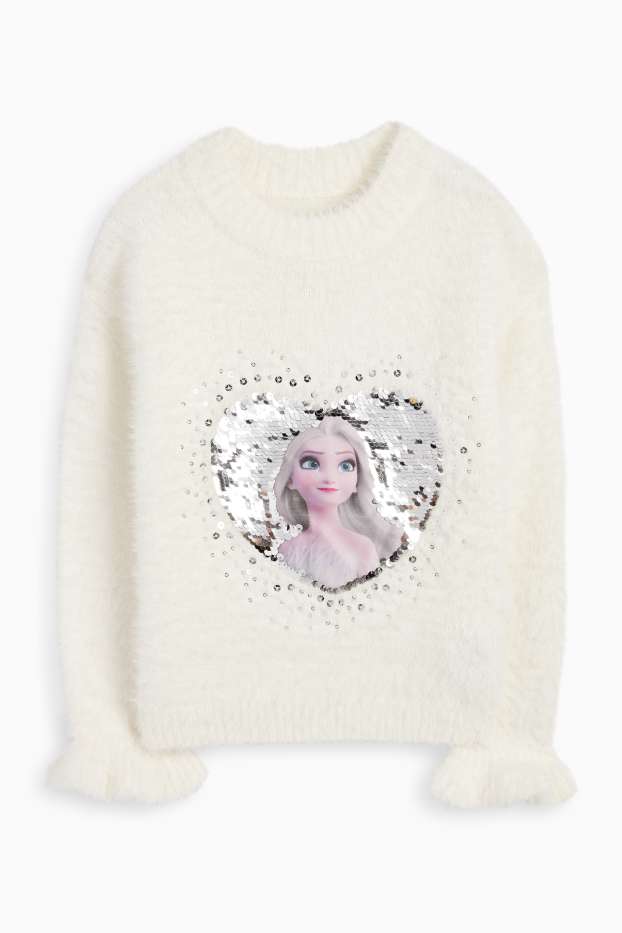 Copii - Fete - Frozen - pulover - alb-crem