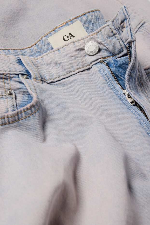 Femei - Wide leg jeans - talie joasă - roz