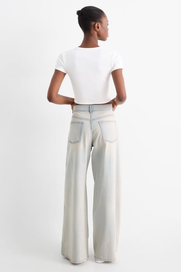 Femei - Wide leg jeans - talie joasă - denim-albastru deschis