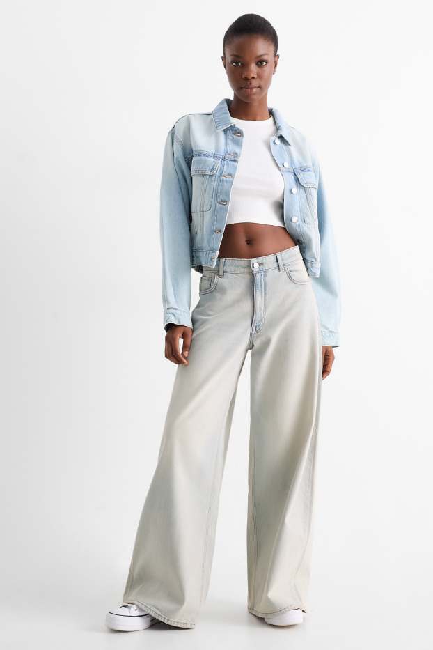 Femei - Wide leg jeans - talie joasă - denim-albastru deschis
