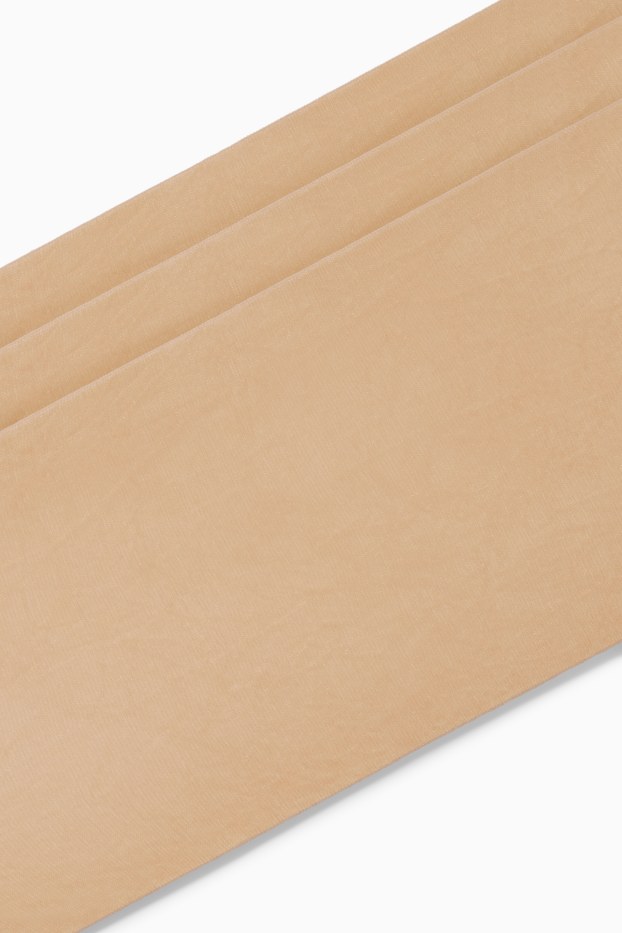 Dámské - Multipack 3 ks - silonové podkolenky - LYCRA® - 20 DEN - světle béžová