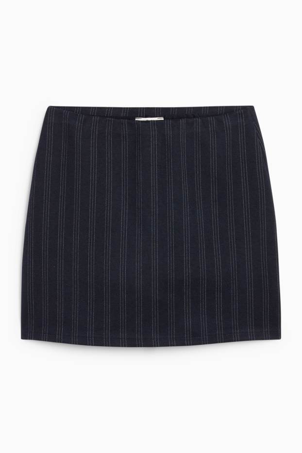 Femei - Fustă-pantalon scurtă - dungi fine - albastru închis