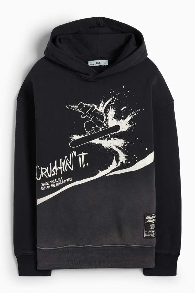 Copii - Băieți - Snowboarder - hanorac - negru